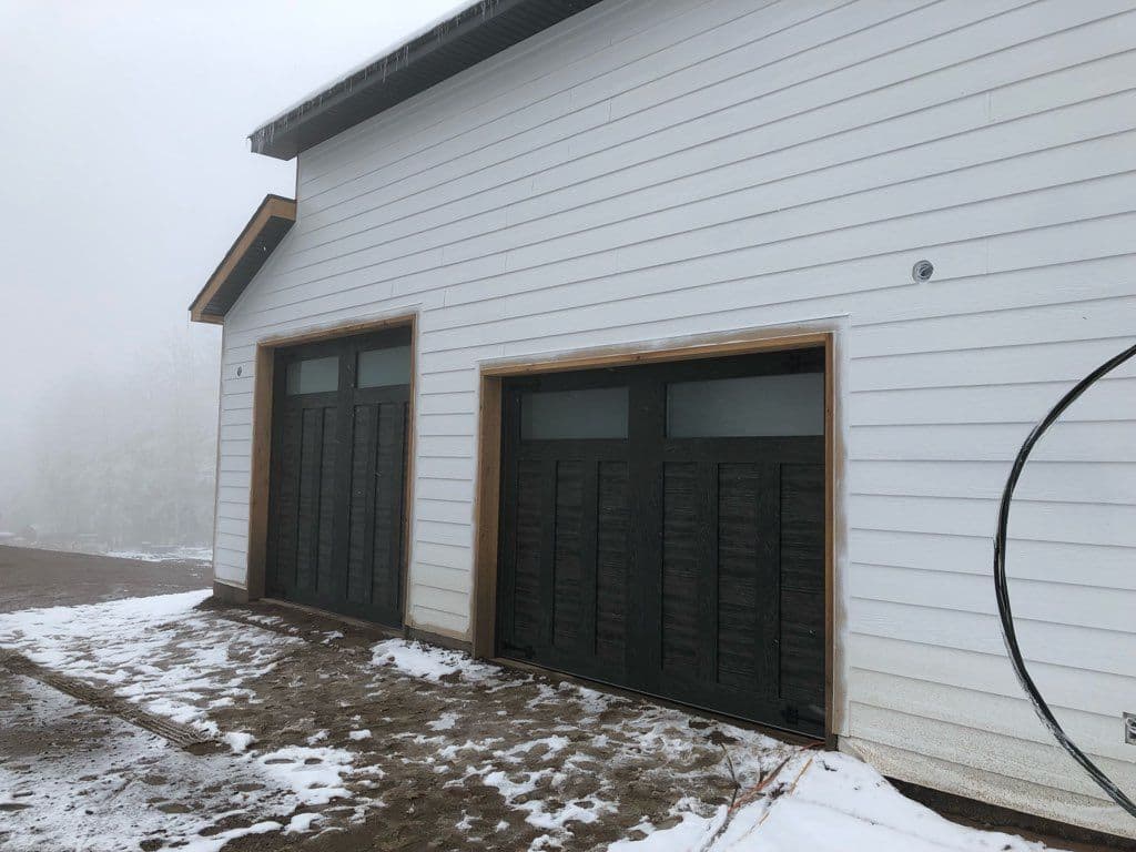 Modern Mountain Style Garage Doors Installed image