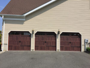 three garage doors